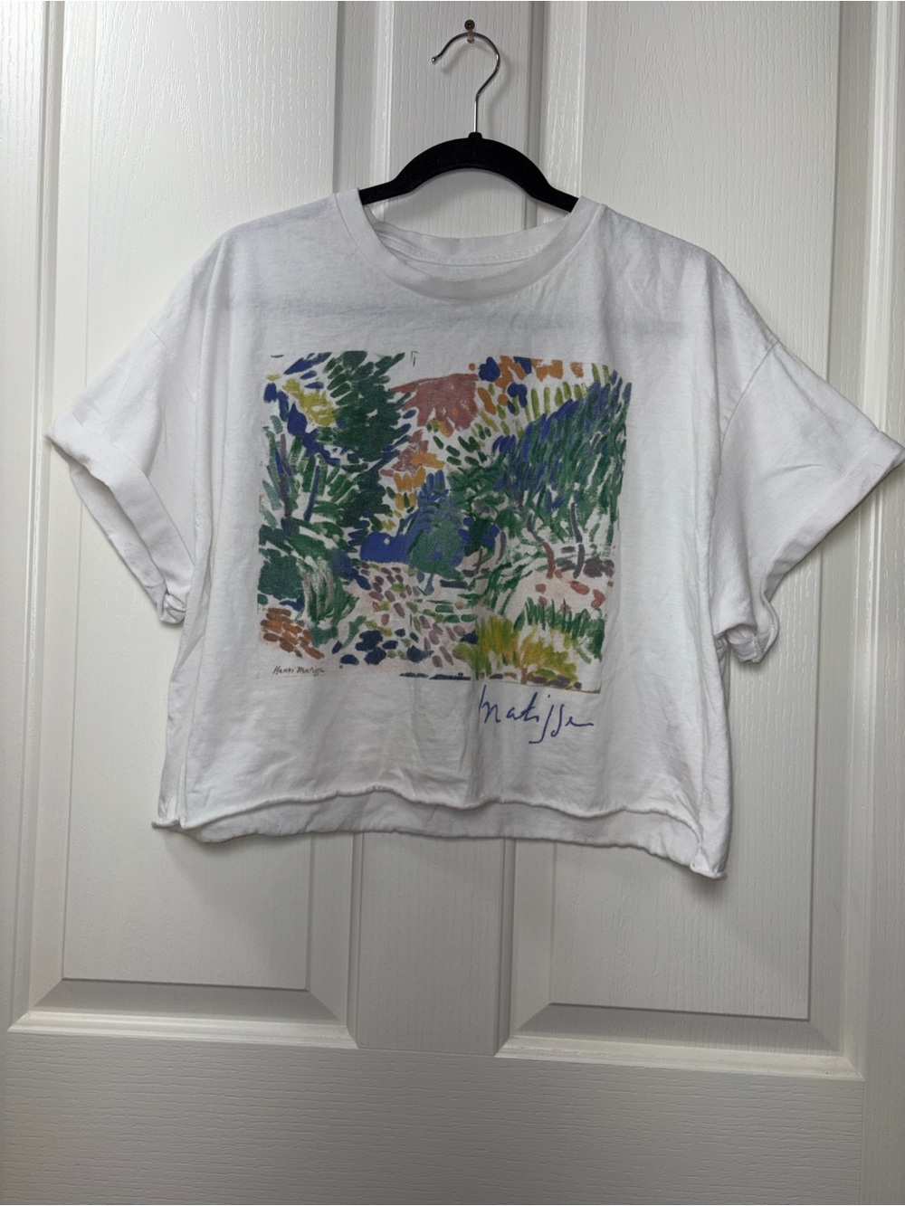Oversized Boxy Museumcore Art Print T-Shirt Matisse Inspired Cropped